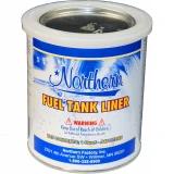 One-quart can of Northern Fuel Tank Liner, a gas tank sealer for Allis-Chalmers farm tractors. The can has a blue-and-white label with yellow lettering and a silver metal lid.