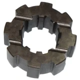 Close-up of a dark metal Allis-Chalmers pinion shaft collar for 2nd and 3rd gear, with eight outer teeth and a large splined center opening, on a white background.