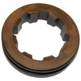 Close-up of an Allis-Chalmers 8-tooth pinion coupling for CA, D10, D12, D14, and D15 farm tractors. The brown metal ring has eight dark internal teeth and a black groove around its outer edge.