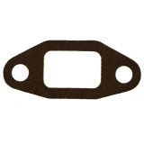 Flat dark brown gasket for an Allis-Chalmers farm tractor water manifold to cylinder head, with a large rectangular center opening and one round bolt hole at each end.