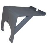 Dark gray Allis-Chalmers tractor PTO guard shield, with a broad flat top panel, curved cutout, mounting holes, and triangular support brace.