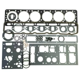A set of gaskets and seals for Allis-Chalmers farm tractors, including a head gasket, valve cover gasket, and various smaller seals and O-rings, laid out on a white background.