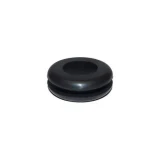 A black rubber grommet with a circular shape, designed for Allis-Chalmers G Spark Plug Wire Loom, part number 70800261.