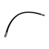 A flexible black fuel line with metal fittings on both ends, designed for Allis-Chalmers farm tractors D14 and D15.