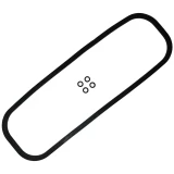 An image of a black rubber valve cover gasket with four small round sealing washers placed on top of it, designed for Allis-Chalmers farm tractors.