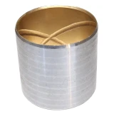 A cylindrical metal spindle bushing with a smooth exterior and a golden interior, designed for Allis-Chalmers farm tractors, specifically for models such as D21, 210, 220 with part numbers 7010-8070.
