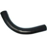 A black upper radiator hose, curved, made for Allis-Chalmers farm tractors, specifically for models 7010 and 7020.