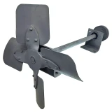 A fan shaft assembly with pulley designed for Allis-Chalmers farm tractors, featuring a three-blade fan connected to a pulley and mounting base.