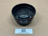 Allis-Chalmers B IB C CA RC Air Cleaner Oil Cup AC-047D, display image of a black round oil cup for air cleaner on a beige background.
