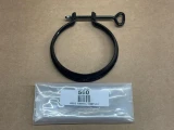Air Cleaner Oil Cup Clamp for Allis-Chalmers B IB C CA RC G / IH IH-181D, black metal engine part with clamp and screw in display.