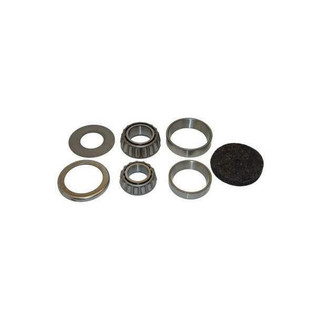 Allis-Chalmers Front Wheel Bearing Kit AC-1793D, image of metal bearing rings, rollers, a black rubber seal, and a black felt pad arranged on a white background.
