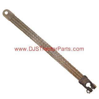 Allis-Chalmers Battery Cable 14" Ground Cable, non-insulated ground cable with braided metal exterior for electrical grounding.