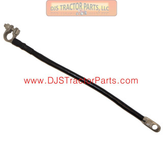 Allis-Chalmers Battery Cable 14-1/2 inches, insulated, with metal terminal and clamp, for tractor battery connections.
