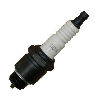 Allis-Chalmers UC Spark Plug Set of 4, close-up image of a single spark plug with black and white components.