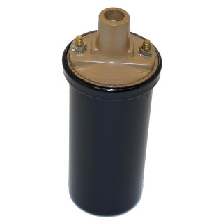 Allis-Chalmers HOT Coil, 55000-Volts, 12V high-voltage coil for industrial or agricultural equipment, shown with mounting bolts on a beige top plate.
