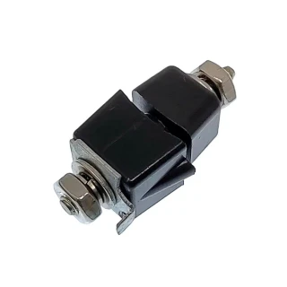 Allis-Chalmers Delco Distributor Terminal Insulator Assembly Square Style, black plastic insulator with metal terminal connectors on each end.