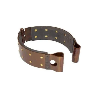Allis-Chalmers Brake Band for B, IB, C, CA, 70216775, tractor brake component with brown leather lining and metal studs.