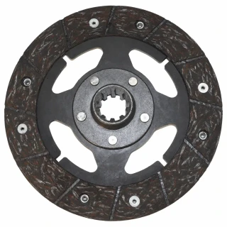 Allis-Chalmers Clutch Disc for Allis-Chalmers G and Farmall Cub, round mechanical clutch disc with friction lining and central hub.