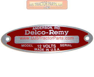 Allis-Chalmers Blank Starter Generator Tag 12V Delco Remy with 2 Rivets 