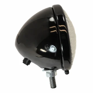 Allis-Chalmers 12 Volt Complete Headlight Assembly, black compact tractor headlight with clear lens and mounting hardware.