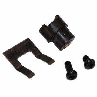 Allis-Chalmers Light Terminal, industrial black metal component with mounting screws and a metal bracket for electrical connection.