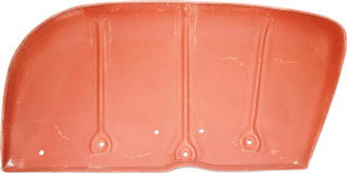 Allis-Chalmers D17 D19 Fender Left Hand Side, orange metal tractor fender with mounting holes and slight wear.