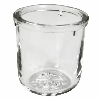 Allis-Chalmers Sediment Bowl Glass, clear transparent glass sediment bowl used in fuel systems for filtration.