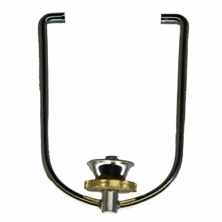 Allis-Chalmers Fuel Filter Bail Assembly with Brass Nut, close-up view of metal fuel filter bail assembly featuring a brass nut for secure fitting.