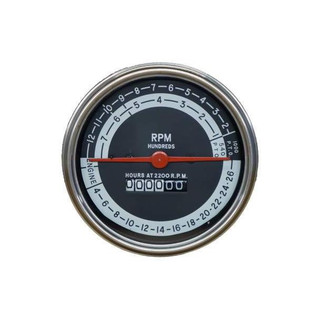 Allis-Chalmers Early Allis Chalmers 190 Tachometer Operation Meter, round black gauge with RPM and hours at 2200 R.P.M., and a mechanical odometer display.