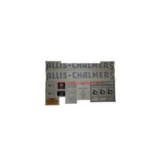 Allis-Chalmers WD 1948-1953 Blue Vinyl Cut Decal Set, collection of vinyl decals and stickers for Allis-Chalmers WD tractor from 1948 to 1953.