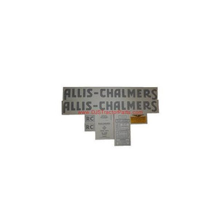 Allis-Chalmers Allis Chalmers RC 1939-1941 Black Vinyl Cut Decal Set, image of vintage black vinyl decals for tractor model RC from 1939-1941.