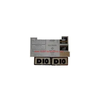 Allis-Chalmers D10 1960-1961 metal nameplate vinyl cut decal set, including two black and beige letters D10 for tractor branding.