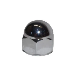 Allis-Chalmers Chrome Steering Wheel Nut, shiny metallic steering wheel nut with a rounded top.