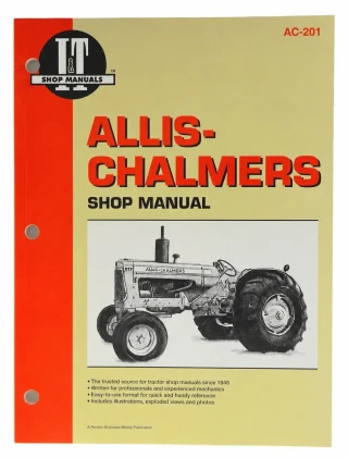 Allis-Chalmers I&T Shop Service Manual, front cover with tractor illustration and descriptive text.