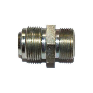 Allis-Chalmers Tachometer Drive Threaded Nipple 70228769, metal threaded fitting with hexagonal center for tachometer connection.