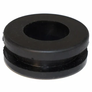 Allis-Chalmers Wiring Harness Grommet for Dash & Fuel Tank Support, black rubber grommet for wiring protection and support in automotive or tractor applications.