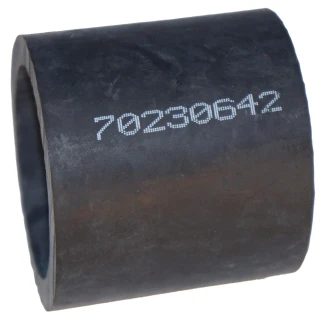 Black rubber air cleaner tube coupling hose for an Allis-Chalmers D17 farm tractor, shown close up against a white background with a dotted part marking on its side.
