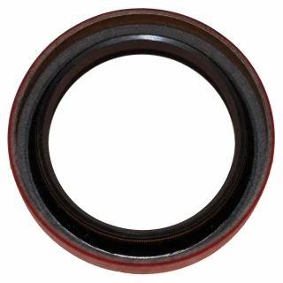 Allis-Chalmers Front Crankshaft Oil Seal for Allis-Chalmers G, Massey Harris Pony, close-up view of the sealing oil seal with a red outer ring and black inner ring.