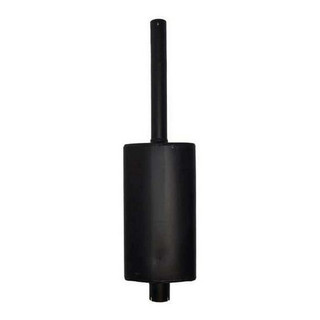 Allis-Chalmers Vertical Oval Body Muffler for Allis Chalmers 180 185, black cylindrical muffler with extended pipe for tractor exhaust system.