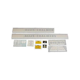 Allis-Chalmers Allis Chalmers D15 Series II Diesel Vinyl Decal Set with Chrome DJS307, includes decals and stickers for tractor branding and model identification.