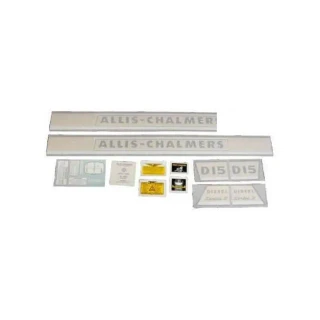 Allis-Chalmers Allis Chalmers D15 Series II Diesel Vinyl Decal Set with Chrome DJS307, includes decals and stickers for tractor branding and model identification.