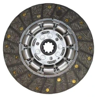 A spring-loaded clutch disc designed for Allis-Chalmers farm tractors, specifically for models B, C, and CA. The disc features a circular metal hub with splines for attachment, surrounded by a friction surface with multiple segments and gold-colored rivets or fasteners.