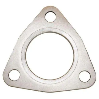 A gasket designed for Allis-Chalmers farm tractors, specifically for the vertical muffler pipe to manifold connection on models like 160 and 6040.