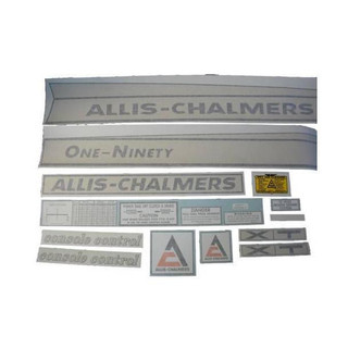Allis-Chalmers Allis Chalmers 190 One-Ninety XT Vinyl Cut Decal Set, various vinyl decals and stickers for tractor branding and control labels.
