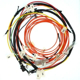 A wiring harness kit with multiple colored wires and labels, designed for Allis-Chalmers D10 D12 Series III farm tractors.