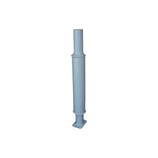 A cylindrical metal muffler for Allis-Chalmers D15 and D17 Diesel farm tractors, with mounting flange at the bottom.