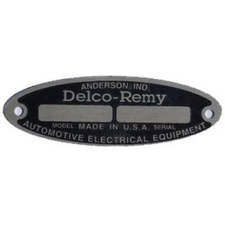 Aftermarket Blank Starter Tag, Generator Tag, Distributor Tag - 6 Volt Delco Remy w/ 2 Rivets (DJS9013-013) 