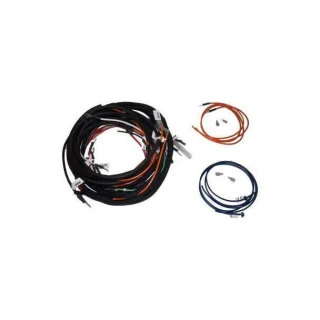 A wiring harness kit for Allis-Chalmers D17 Series I & II farm tractors, including various colored wires and small hardware pieces.