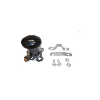 Aftermarket Black Steering Wheel Spinner, black steering wheel spinner with mounting hardware and brackets.