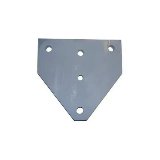 Allis-Chalmers Drawbar Plate Extension Plate for Allis-Chalmers B, IB, C, a metallic triangular plate with multiple holes for attachment.